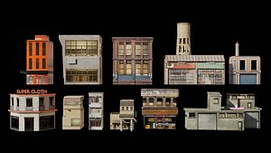 3D Lowpoly Building collection