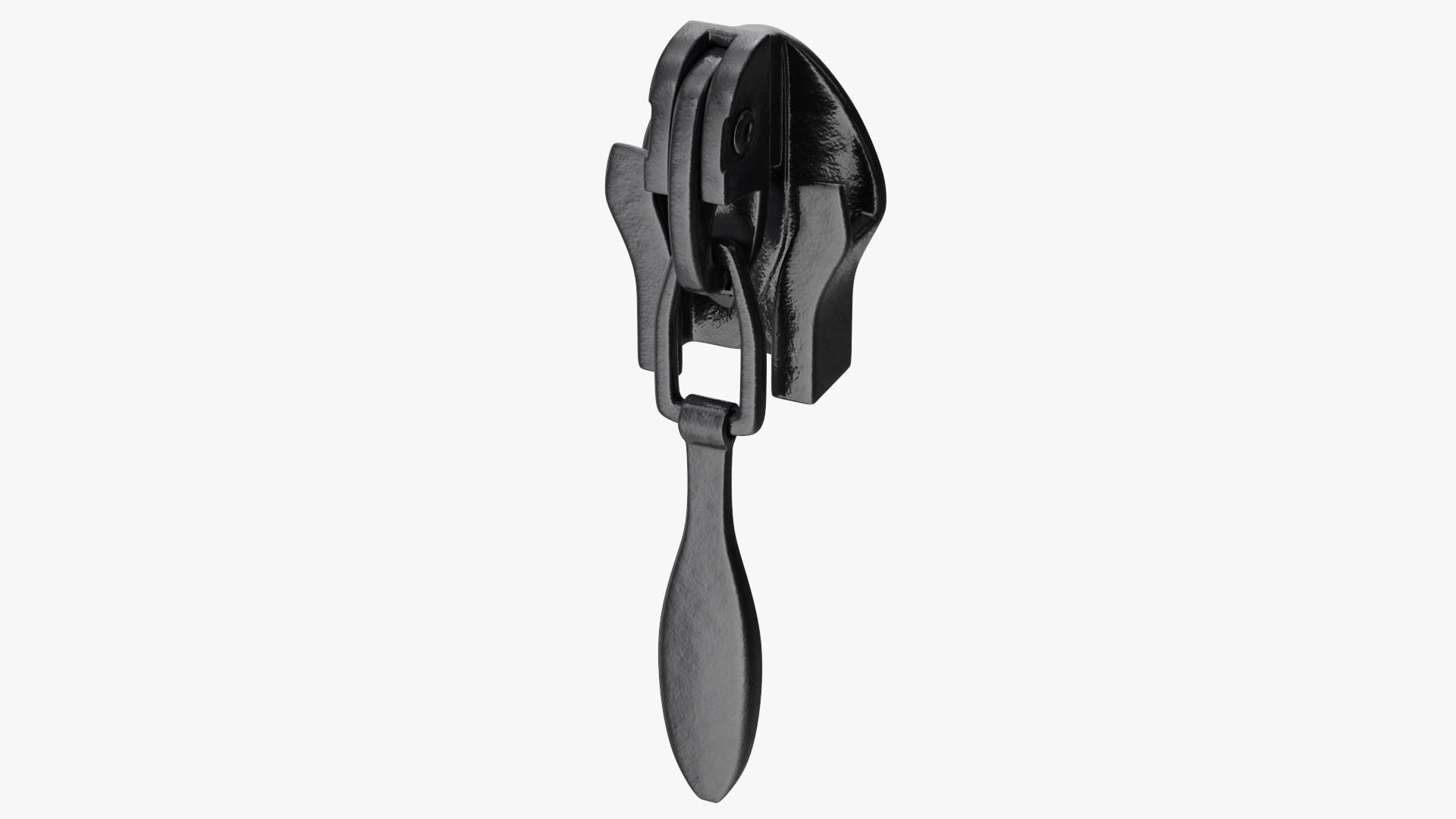 Slider for Nylon Coil Zipper Black 3D model preview