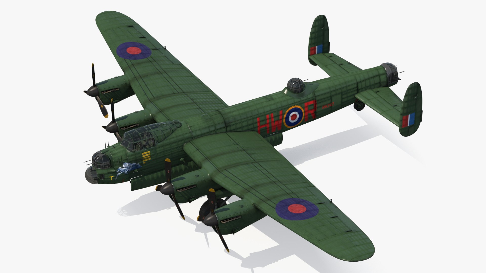 Avro Lancaster Four Engined Heavy Bomber 3D model preview