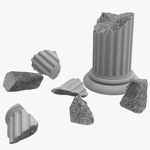 3D model Broken Pillar Column