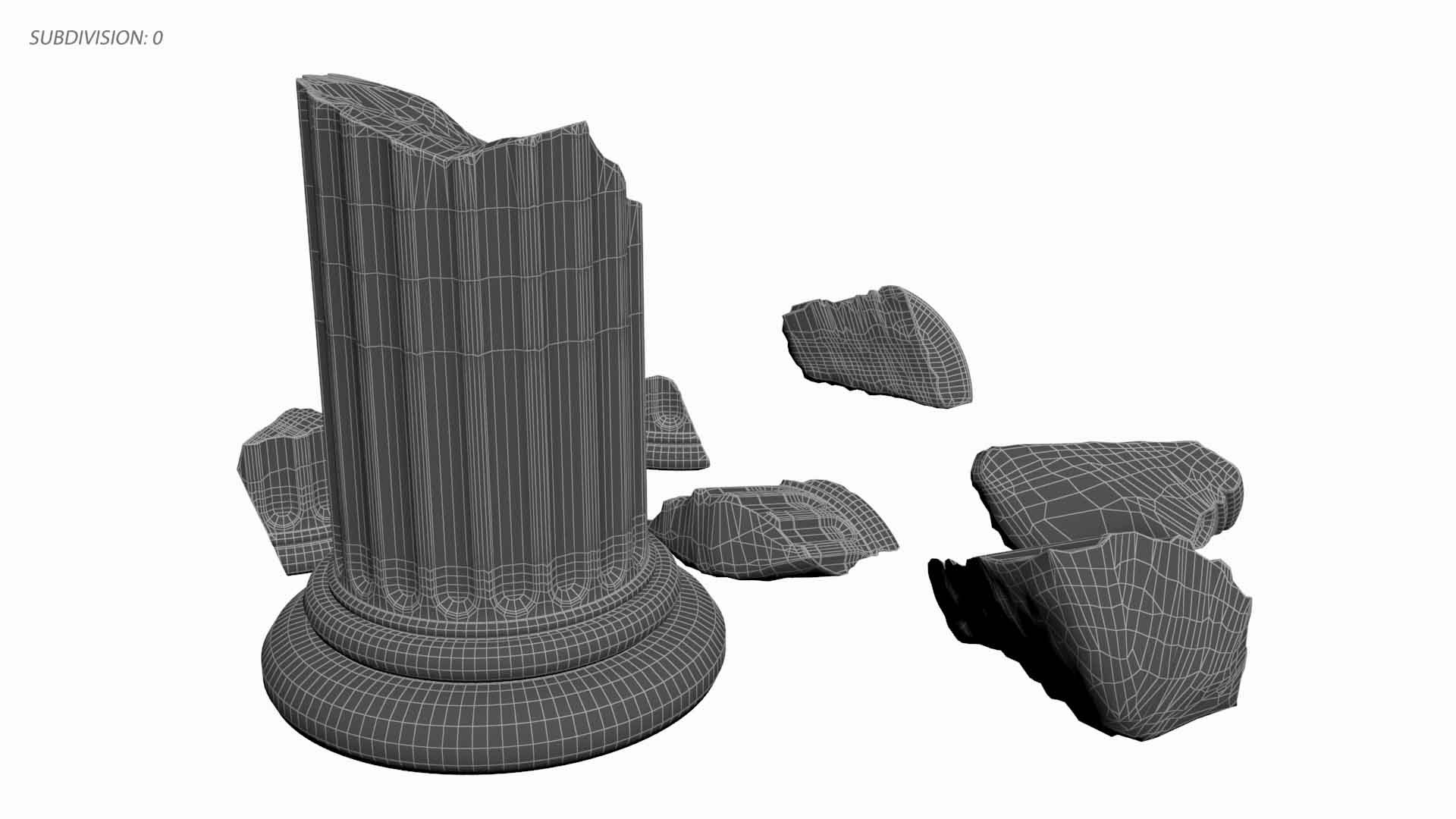 3D Model Broken Pillar Column - TurboSquid 2369986