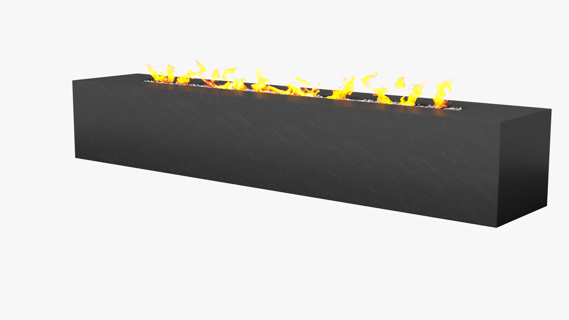 3D Gas Fire Pit Rectangular Marble Black - TurboSquid 2222442