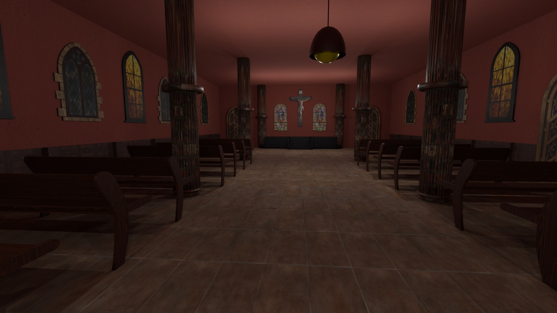 3D Church Interior - TurboSquid 2132126