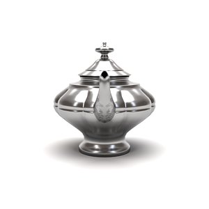 3D Silver teapot
