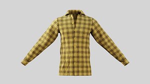 3D model Male Shirt 01 Yellow Fannel Checkered