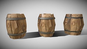3D Wooden barrel model