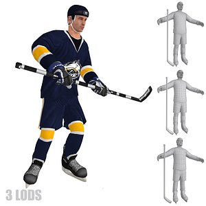 Hockey Player Boston Bruins 3D model