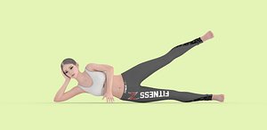 Lying Yoga Woman