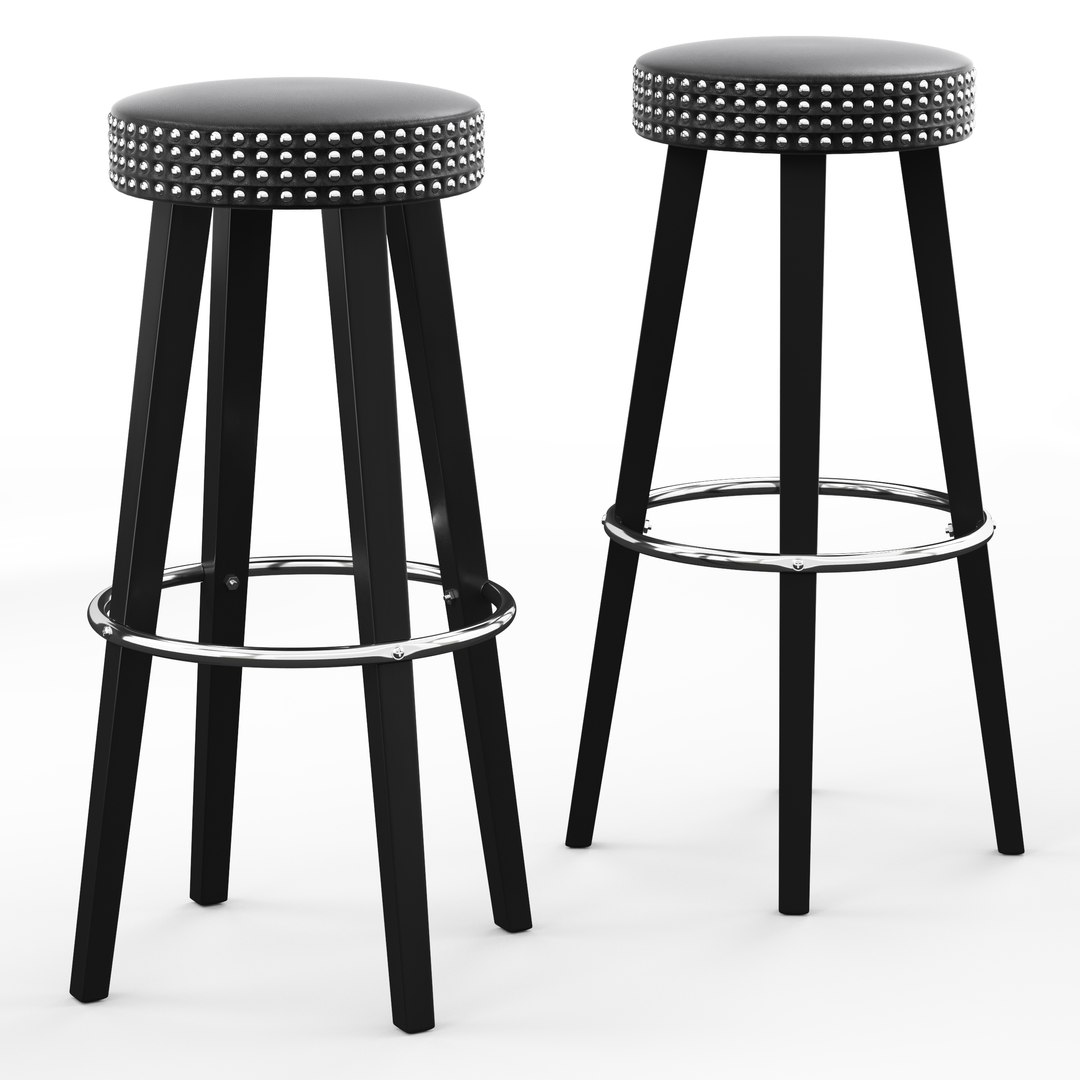 3D model Cult Furniture Franklin Woodern Bar Stool TurboSquid 2173350