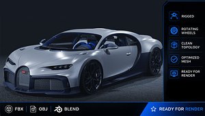 2022 Bugatti Chiron Profilee 3D Model W16 Ultimate  Hypercar 3D