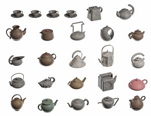 3D Chinese Tea Set Teapot Teacup Teawar model