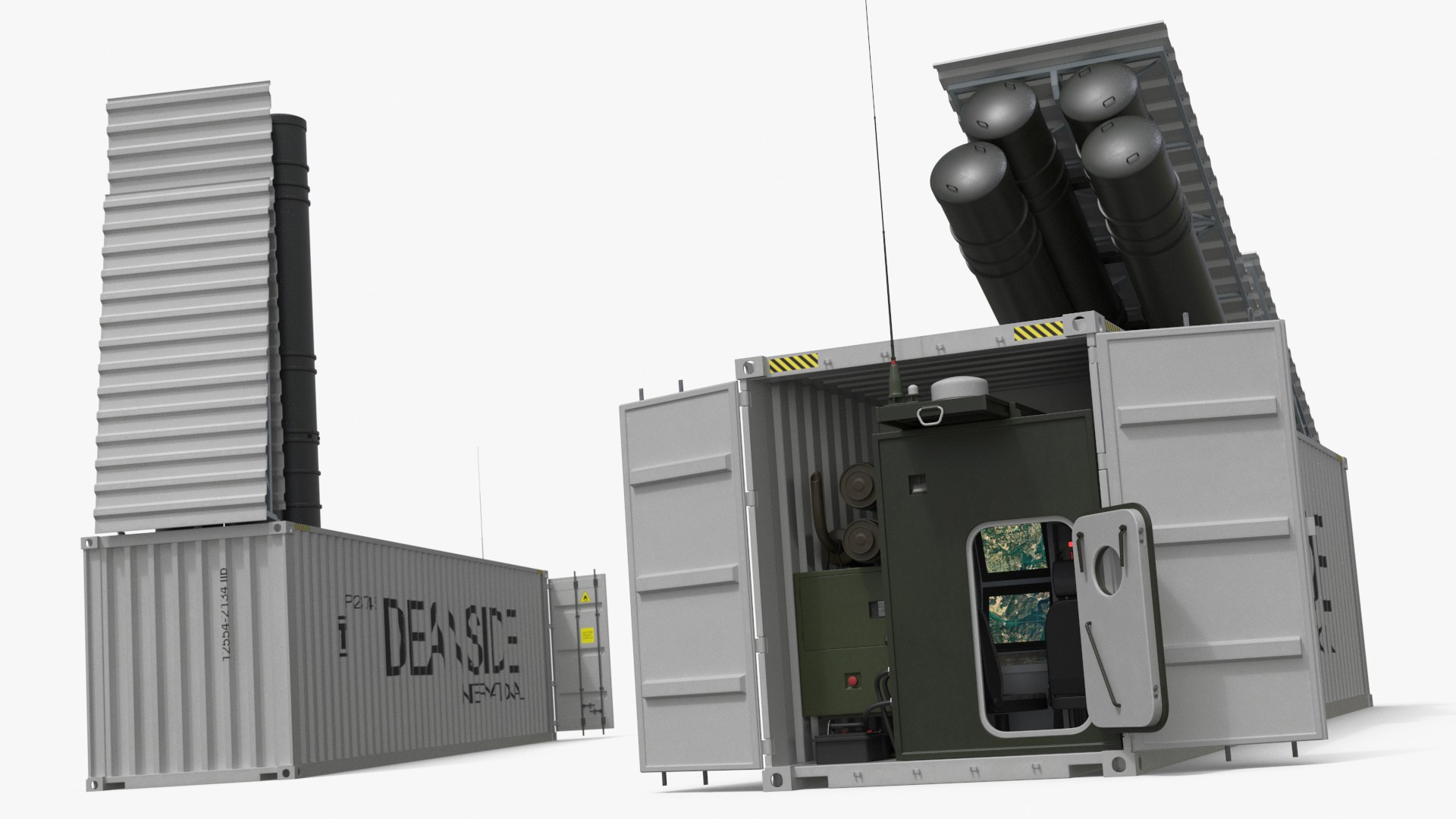 3D 40ft Shipping Container For Air Defense Systems Rigged Model ...