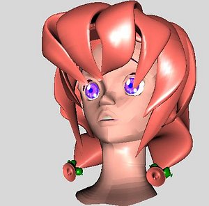 free manga head character 3d model