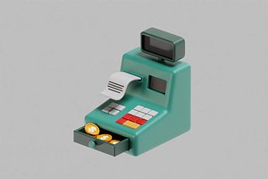 Cash Register Cartoon 3D