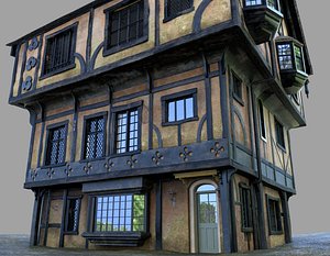 Wide Tudor House 3D
