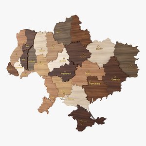 Wooden Map of Ukraine
