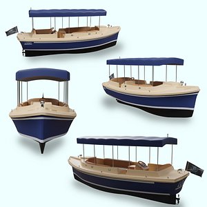 3D Classic Wooden Motorboat  PBR 3D Model
