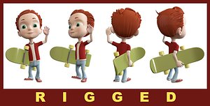 3D alex cartoon boy model