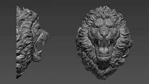 3D Lion head angry