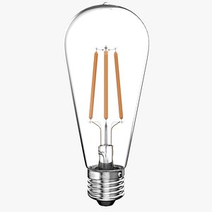 3D Light bulb ST64 LED model