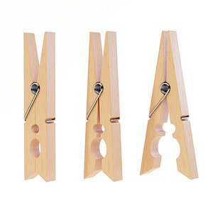Wooden Clothespin 3D model