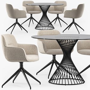Calligaris Vortex table Cocoon armchair set01 model