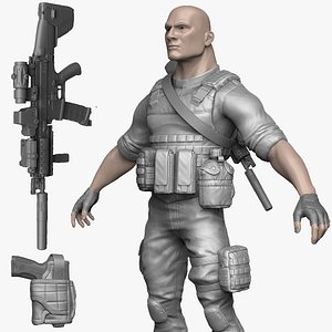 Male Soldier Militant Hunter Zbrush Sculpt