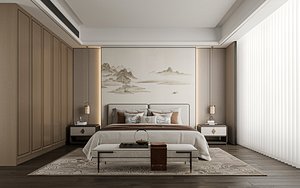 3D Cozy Bedroom Interior Scene 007