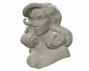 watertight printable female bust 3D model