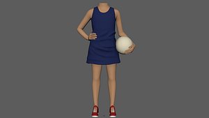 3D model netball girl ready print