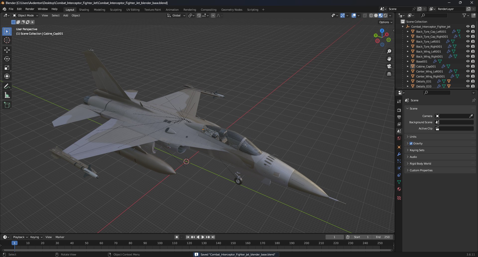 Combat Interceptor Fighter Jet Model - TurboSquid 2302368