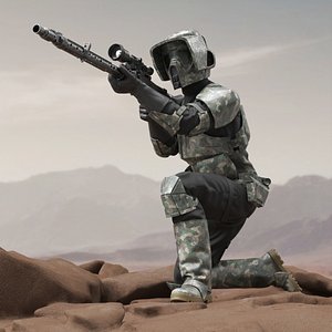 Star Wars Tactical Marksman in Camouflage Shooting 3D