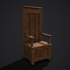 3D medieval royal chair model