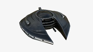 Alien Spaceship UFO D03 Dark Steel - Sci Fi Spacecraft Design 3D model