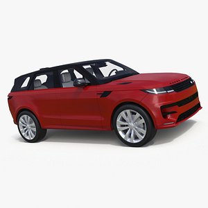 Red Range Rover Sport 2023 Simplified 3D model