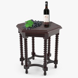 Italian Wine on Antique Table Collection
