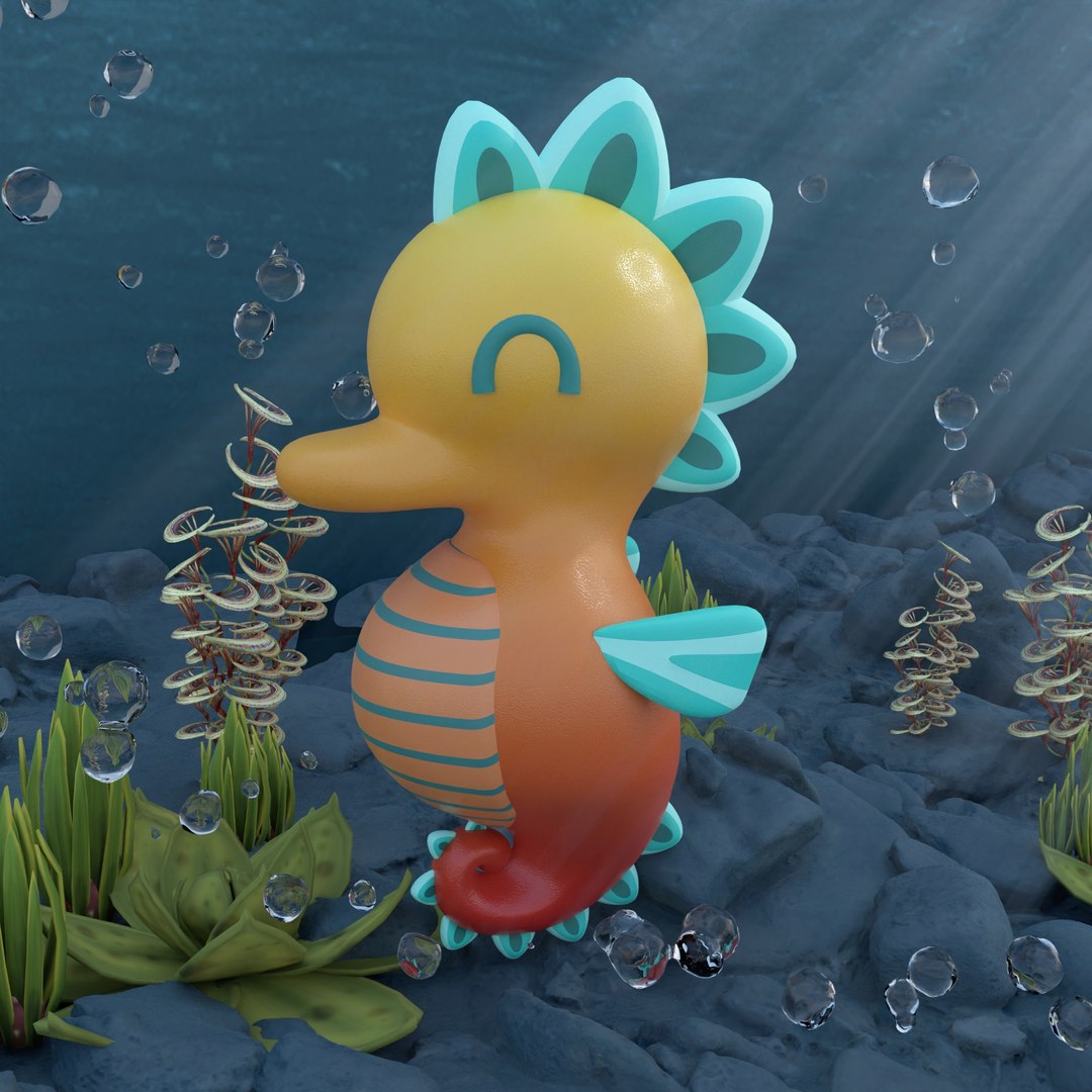 3D Stylized Seahorse - TurboSquid 2243427