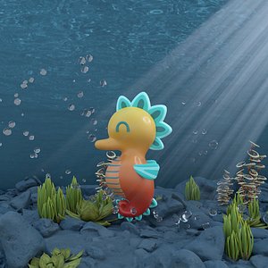 3D Stylized Seahorse