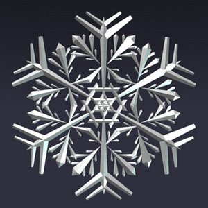 snowflake christals 3d dxf