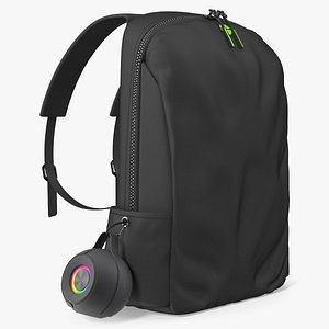 3D Compact Travel Backpack with Wireless Speaker Black model