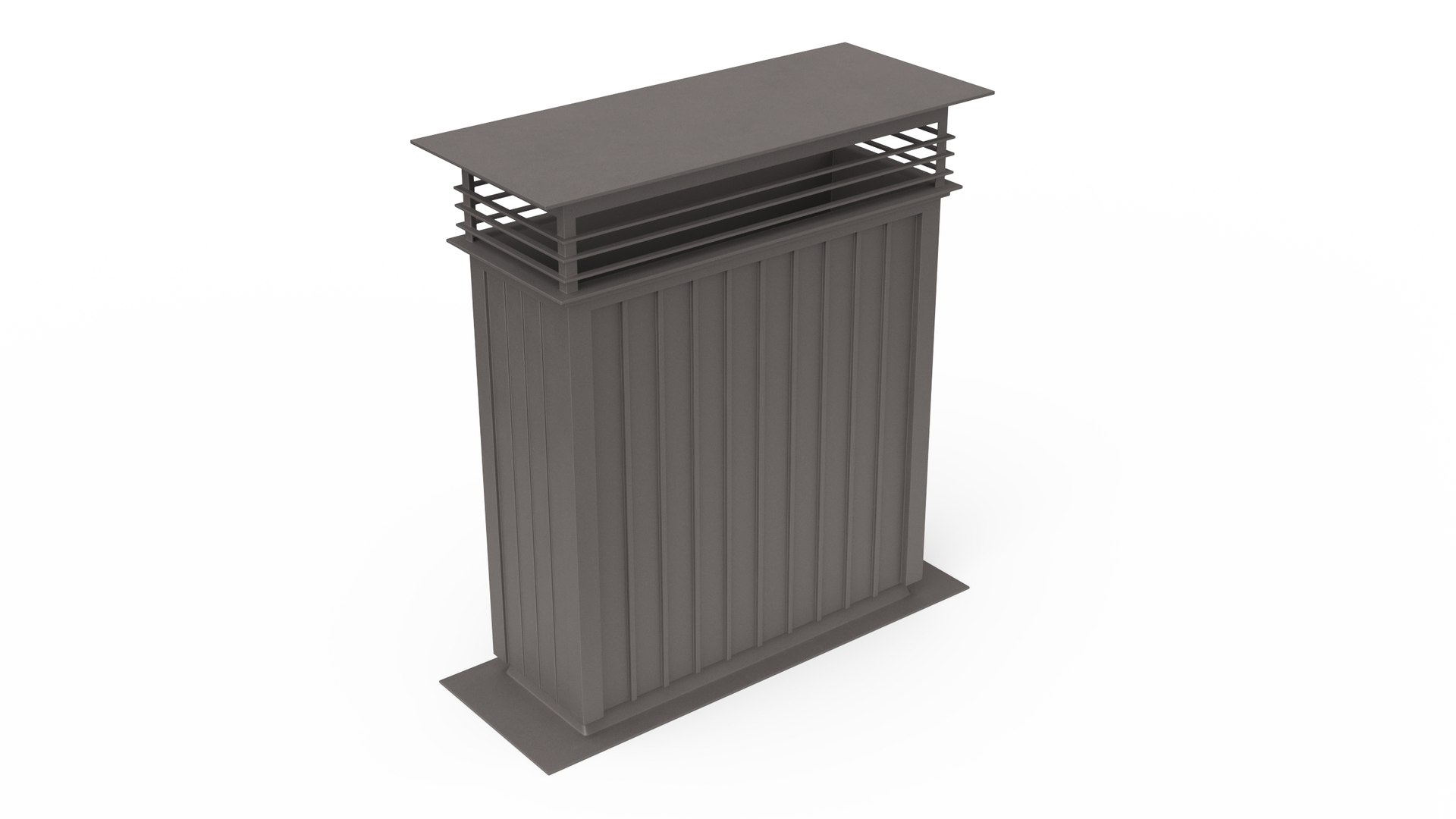 Metal Chimney Rectangular Black 3D model preview