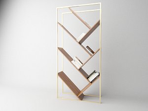 luxury metal open bookcase model