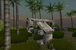 3d model turret gun polygons