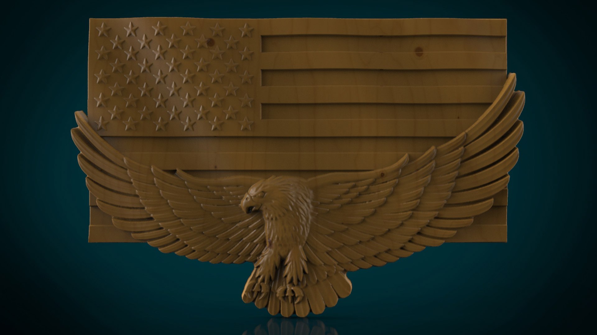 3D Model American Flag And Eagle - TurboSquid 2300054