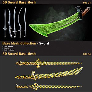 3D 50 Sword Base Mesh - VOL 05  Game Ready model