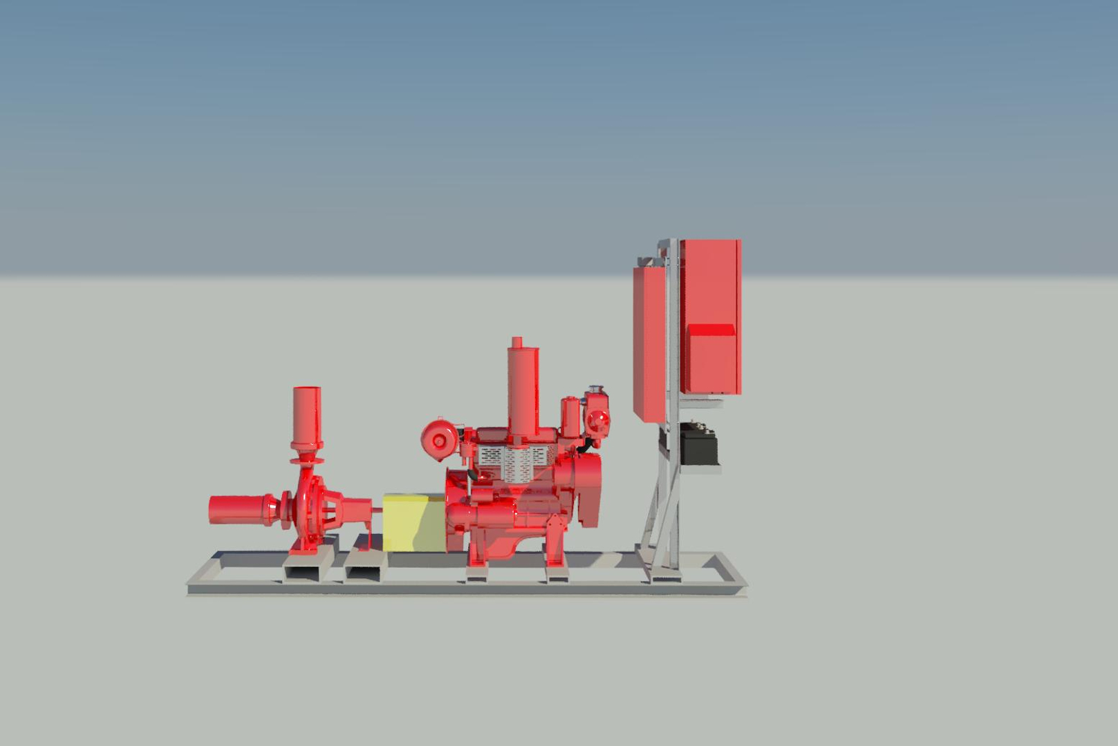3D Parametric Diesel Fire Pump Revit MEP Family LOD 300 Model ...