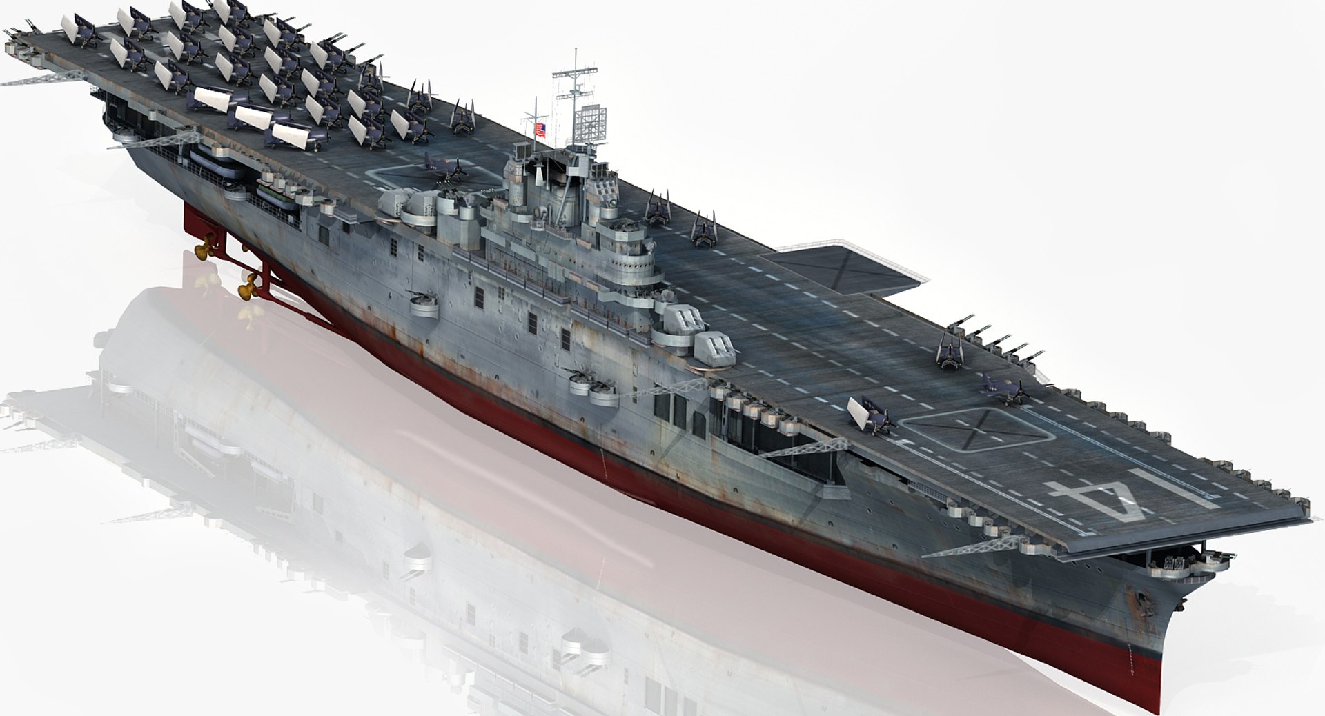 3D Uss Ticonderoga Cv-14 Cv - TurboSquid 1413884