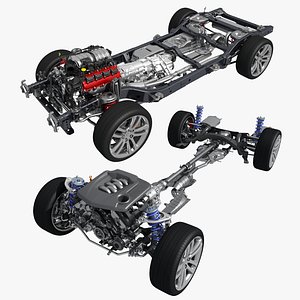 Car Chassis with Engine collection model
