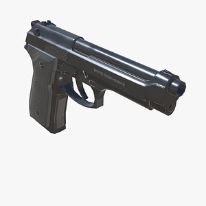 3D M9 Pistol Low-poly model