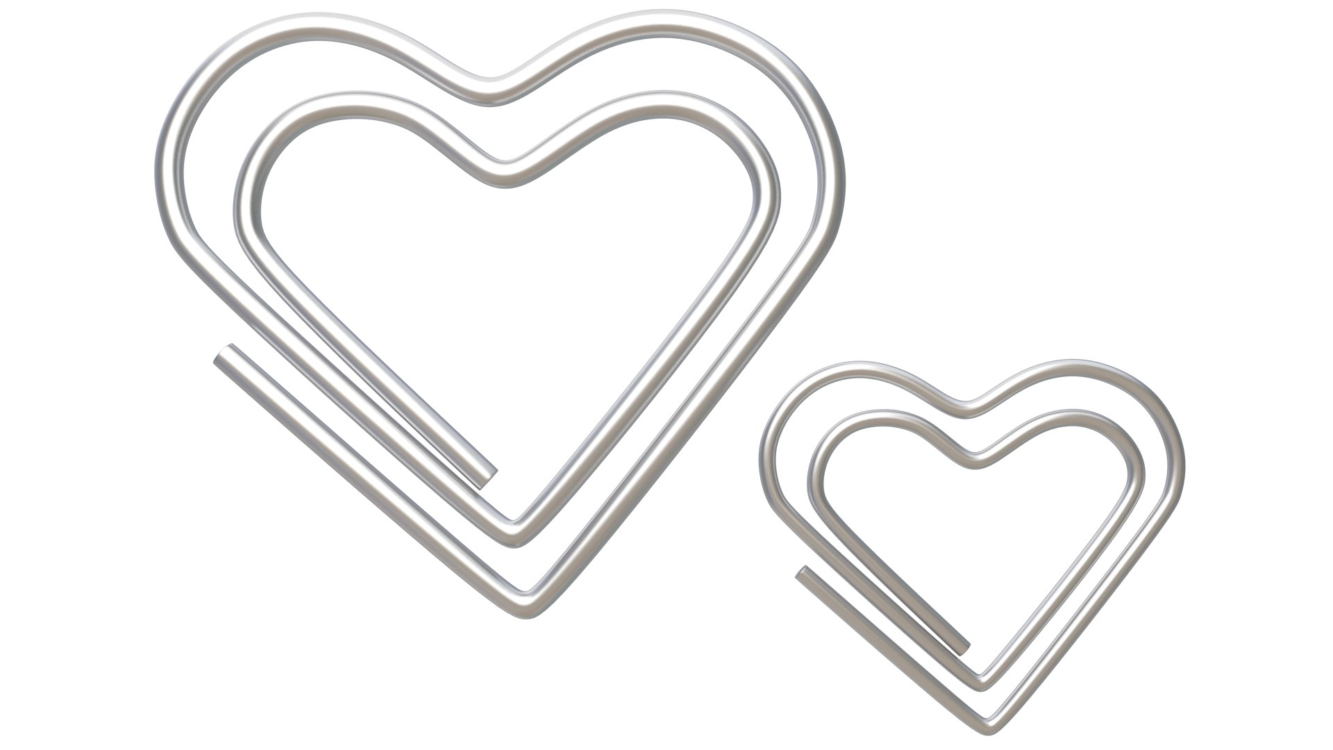 Paper Clip Heart Shape Collection model TurboSquid 1984321